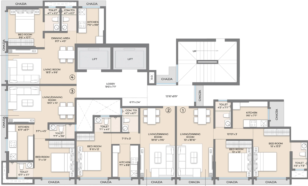 Floor Plan of Modirealty Olive in Malad West, Mumbai - Image 391582