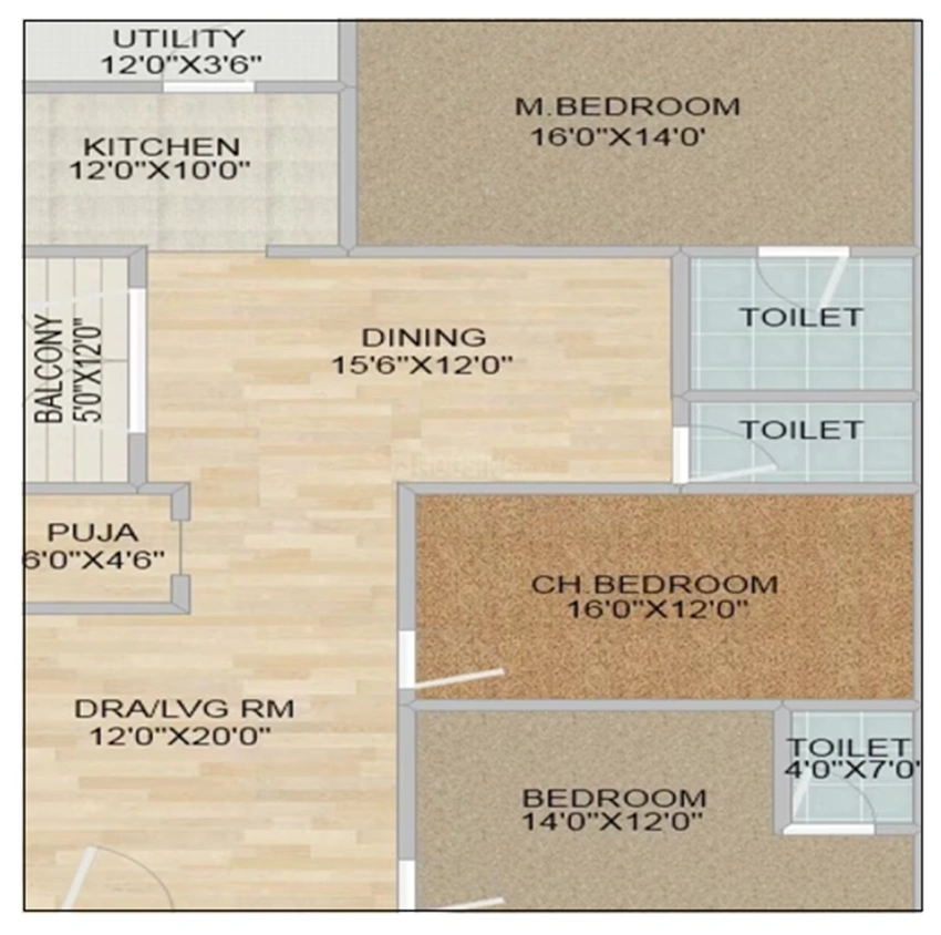 3 BHK Flat in Sri Lakshmi Shubham Arcade Spoorthy in Chandanagar, Hyderabad - Image 912099