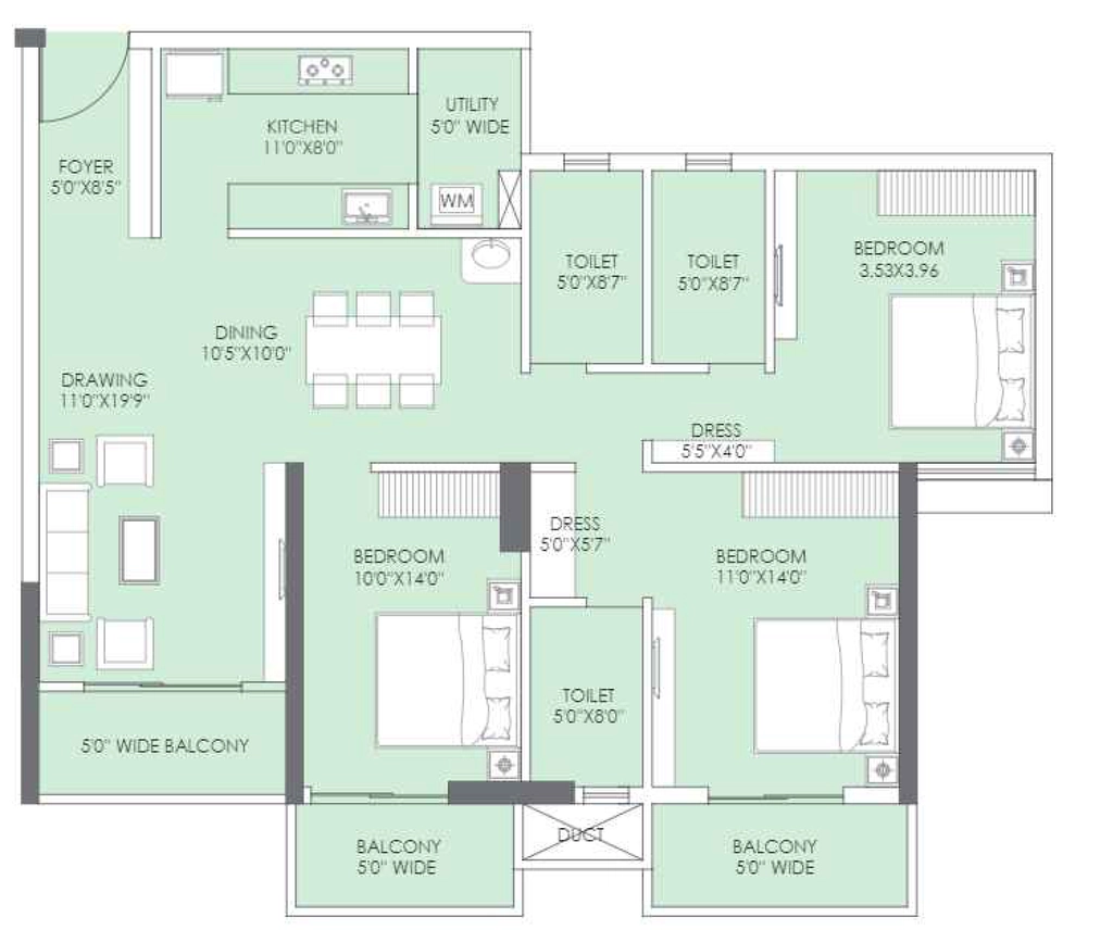 3 BHK Flat in Motwani Anantam in Jharapada, Bhubaneswar - Image 911998