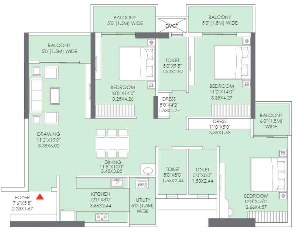 3 BHK Flat in Motwani Anantam in Jharapada, Bhubaneswar - Image 911999
