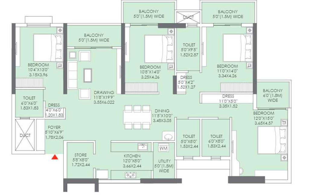 4 BHK Flat in Motwani Anantam in Jharapada, Bhubaneswar - Image 912000