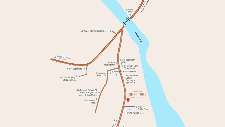 Location of Motwani Anantam in Jharapada, Bhubaneswar - Image 389133