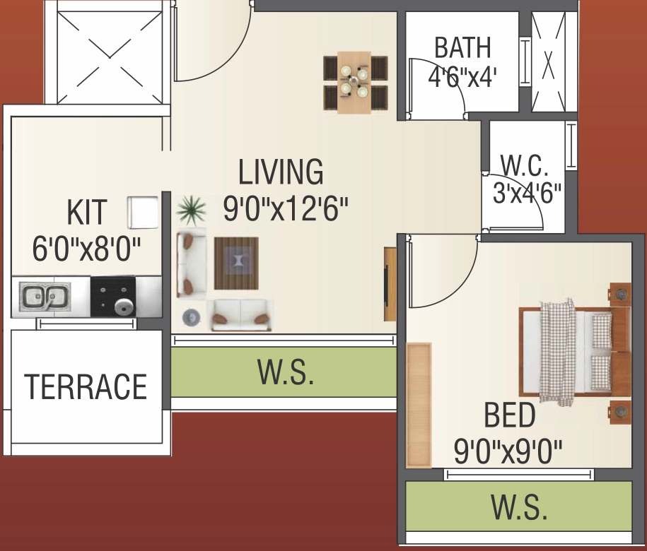 1 BHK Flat in Krishna Valley Phase 1 in Khopoli, Navi Mumbai - Image 912194