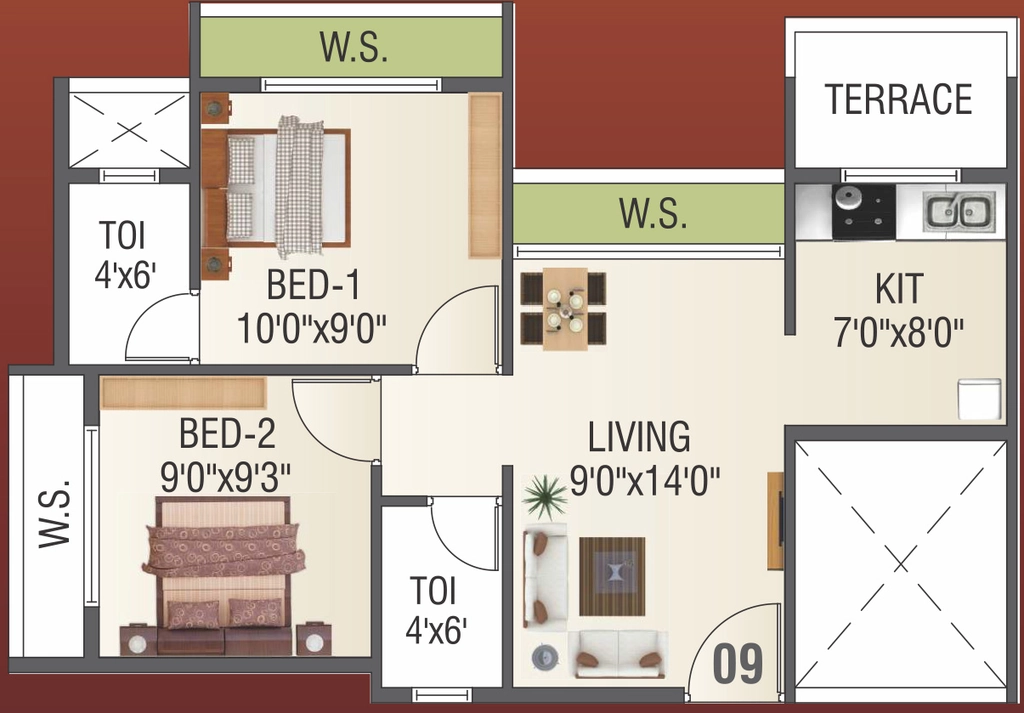2 BHK Flat in Krishna Valley Phase 1 in Khopoli, Navi Mumbai - Image 912195