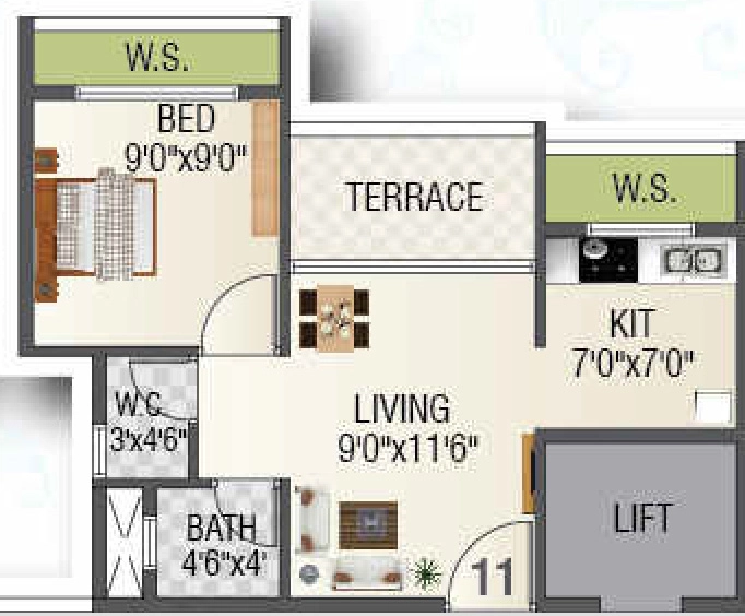 1 BHK Flat in Krishna Valley Phase 2 in Khopoli, Navi Mumbai - Image 912192