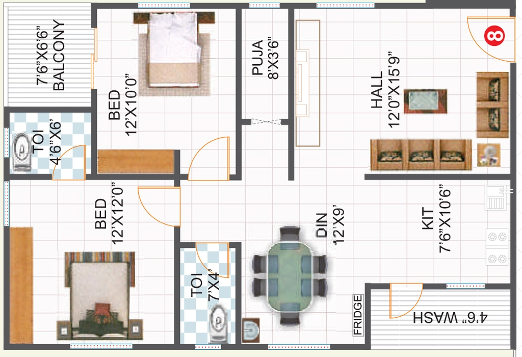 2 BHK Flat in Hari Hara Hallmark in Bachupally, Hyderabad - Image 912133