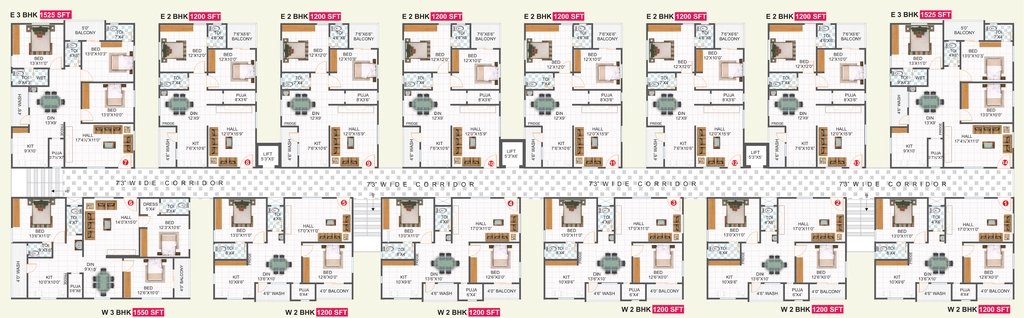 Floor Plan of Hari Hara Hallmark in Bachupally, Hyderabad - Image 389513