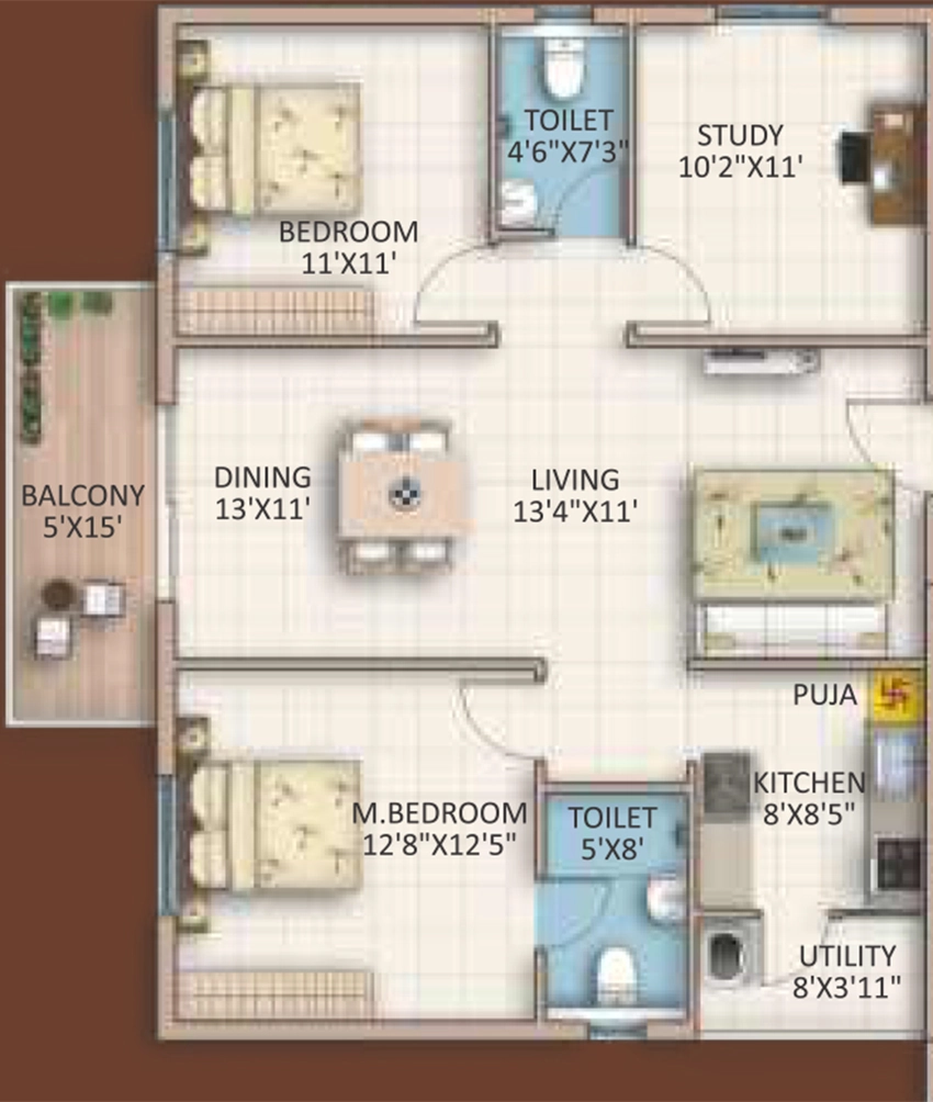 2 BHK Flat in Hari Hara Luxe in Mallampet, Hyderabad - Image 912280