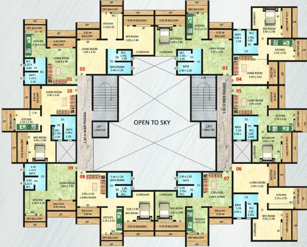 Floor Plan of Aranya Residency in Khopoli, Navi Mumbai - Image 389737