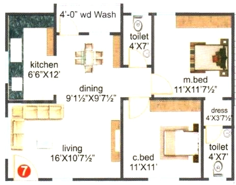 2 BHK Flat in KSR Sai Dinesh Arcade in Nizampet, Hyderabad - Image 912286