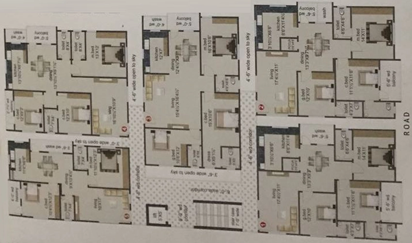 Floor Plan of KSR Sri Jaya Elegance in Nizampet, Hyderabad - Image 389959