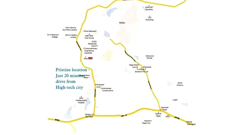 Location of Landmark Pristine in Nizampet, Hyderabad - Image 389969