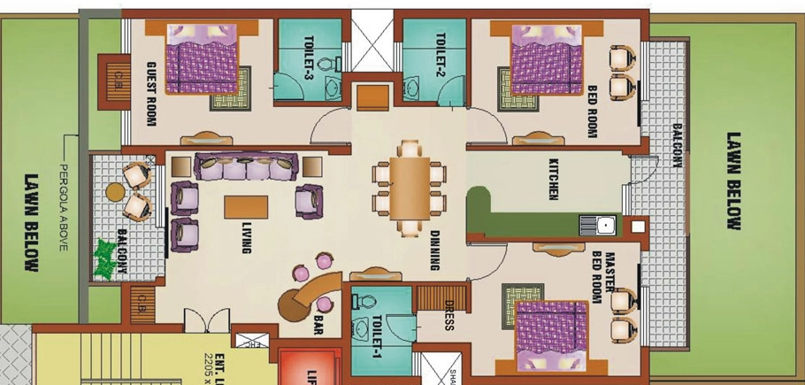 3 BHK Flat in Ansal API Palm Grove in Mohali, Chandigarh - Image 912010