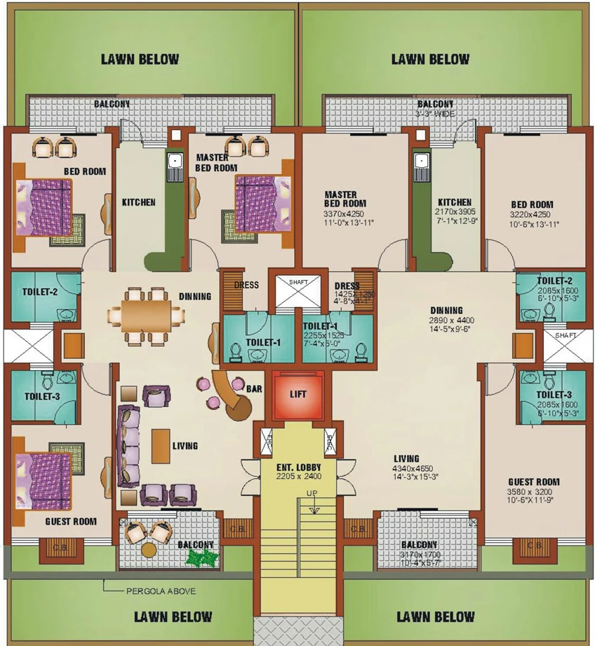 Floor Plan of Ansal API Palm Grove in Mohali, Chandigarh - Image 389165
