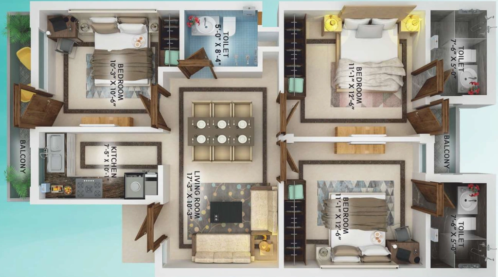 3 BHK Flat in MVD Nature City in Mohali, Chandigarh - Image 912015