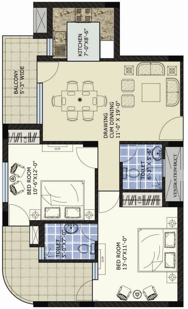 2 BHK Flat in SBP North Valley in Mohali, Chandigarh - Image 912017