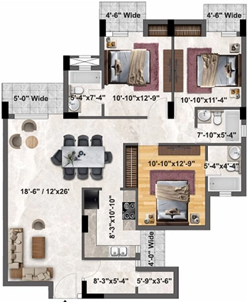 3 BHK Flat in SBP Orchard County in Mohali, Chandigarh - Image 912040