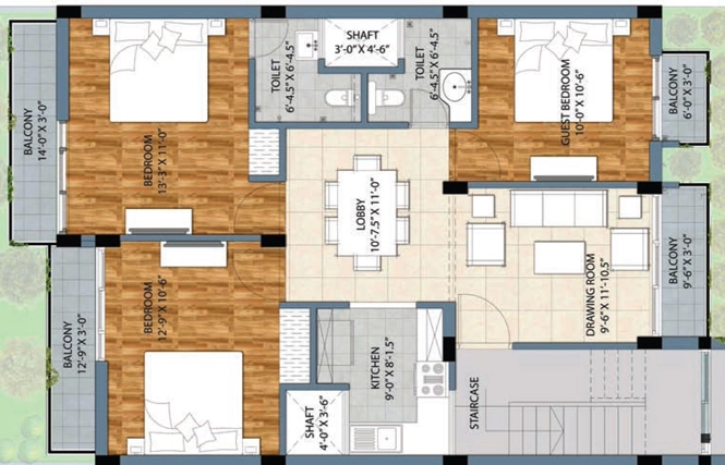 3 BHK Flat in wave Avenue 99 in Mohali, Chandigarh - Image 912041