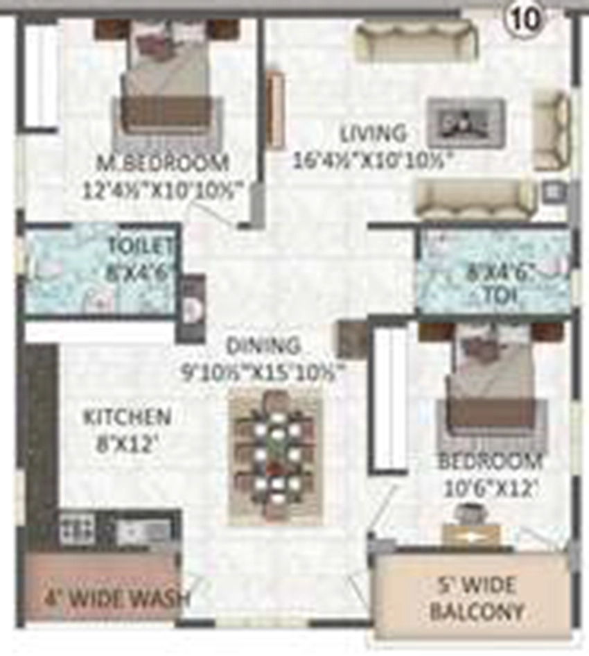 2 BHK Flat in Maruthi Elite in Nizampet, Hyderabad - Image 912293