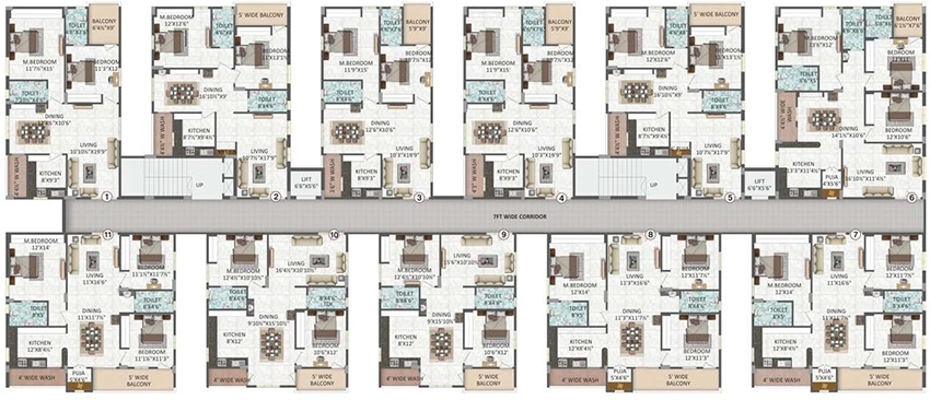 Floor Plan of Maruthi Elite in Nizampet, Hyderabad - Image 389978