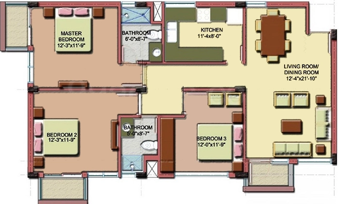 3 BHK Flat in Wave Residency in Mohali, Chandigarh - Image 912046