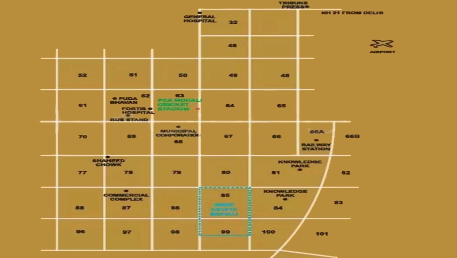 Location of Wave Residency in Mohali, Chandigarh - Image 389277