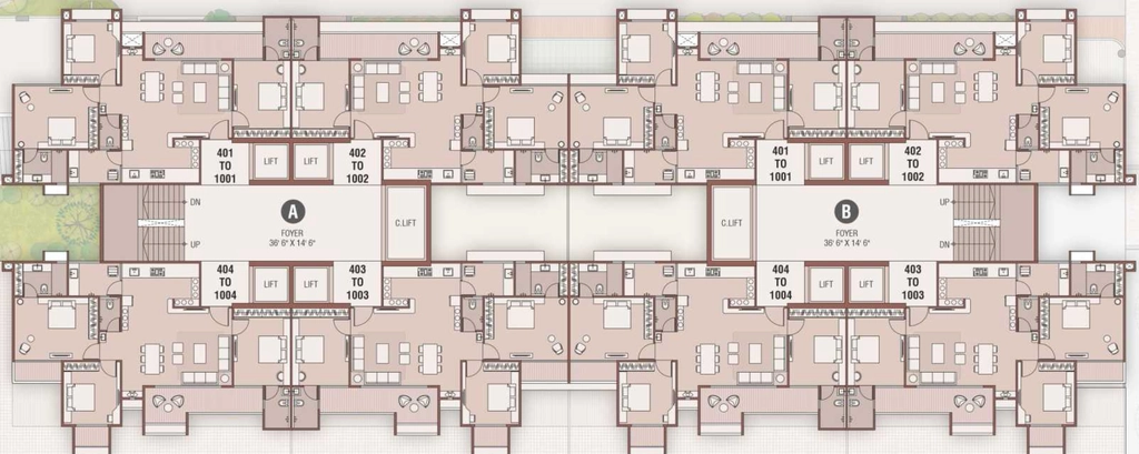 Floor Plan of Aaryan The Blue Corner in Gota, Ahmedabad - Image 389286