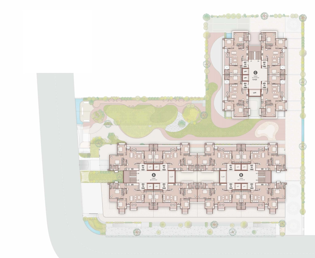 Master Plan of Aaryan The Blue Corner in Gota, Ahmedabad - Image 389284