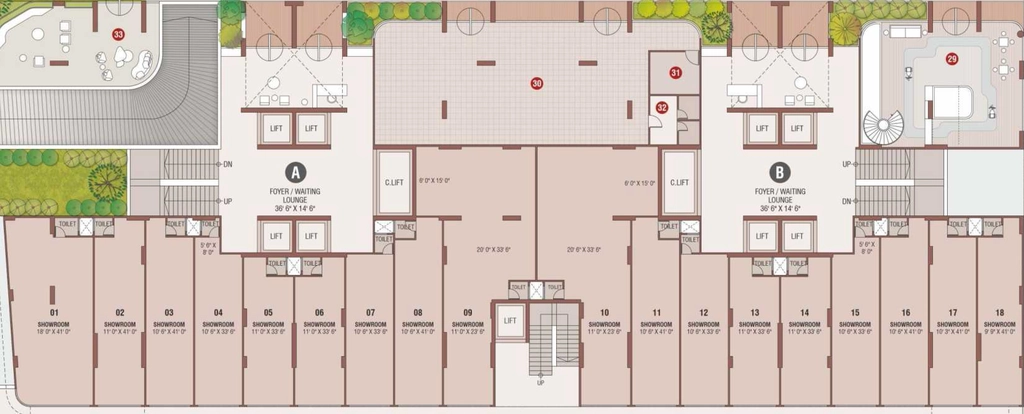 Floor Plan of Commercial Aaryan The Blue Corner in Gota, Ahmedabad - Image 389293