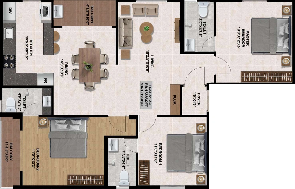 3 BHK Flat in JKB Harsha in Valasaravakkam, Chennai - Image 912057