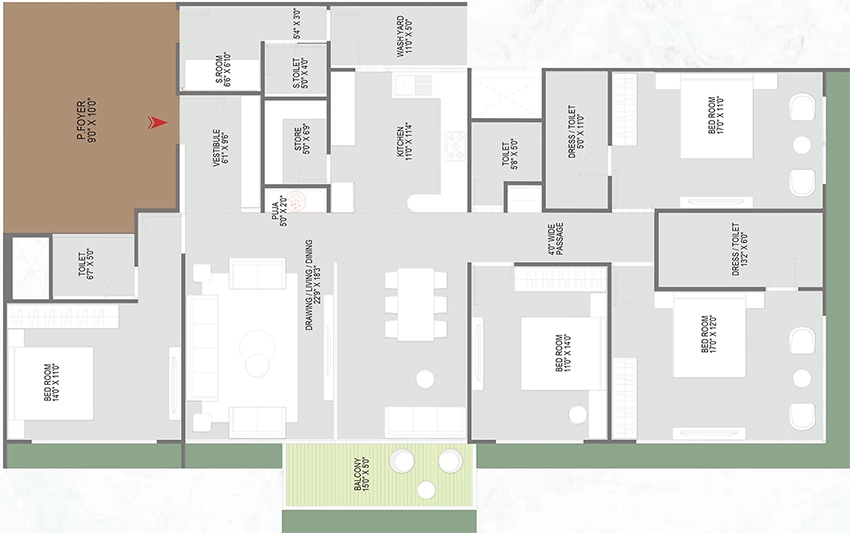 4 BHK Flat in Aasthaa Parisar in Memnagar, Ahmedabad - Image 912059