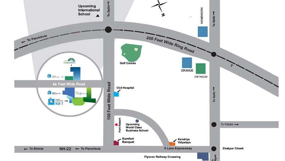 Location of Sushma Urban View in Mohali, Chandigarh - Image 389321