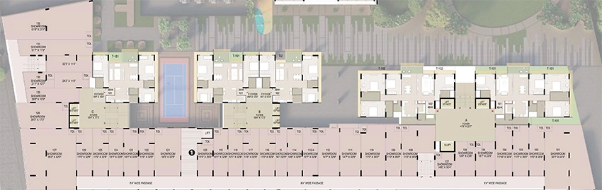 Floor Plan of Commercial Aasthaa Parisar in Memnagar, Ahmedabad - Image 389325