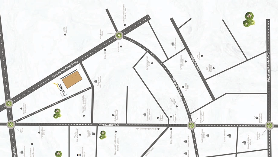 Location of Commercial Aasthaa Parisar in Memnagar, Ahmedabad - Image 389324