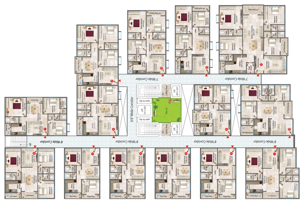 Floor Plan of Sri Sai Prasan in Kismatpur, Hyderabad - Image 390031
