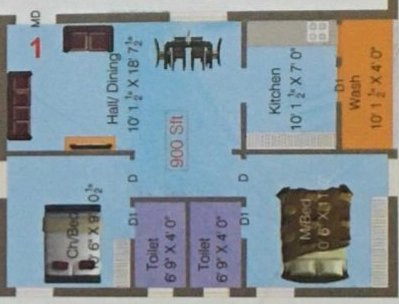 2 BHK Flat in Sai Ram Shangri La in Isnapur, Hyderabad - Image 912308