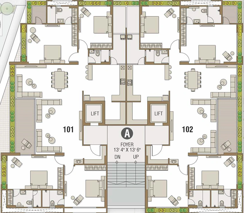 Floor Plan of Akshar Evara in Chharodi, Ahmedabad - Image 389431