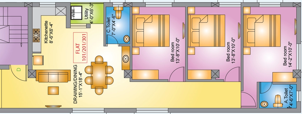 3 BHK Flat in Baishnodevi Sai Subhadra in Patrapada, Bhubaneswar - Image 912235