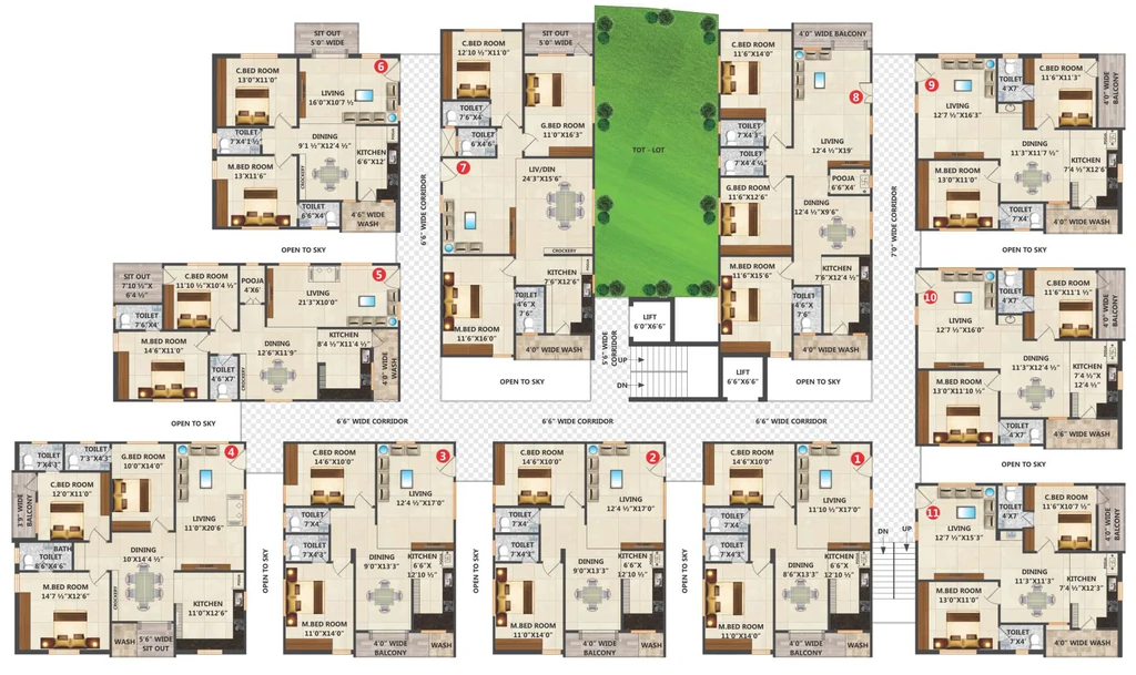 Floor Plan of Sai Srinivasam in Manikonda, Hyderabad - Image 390000