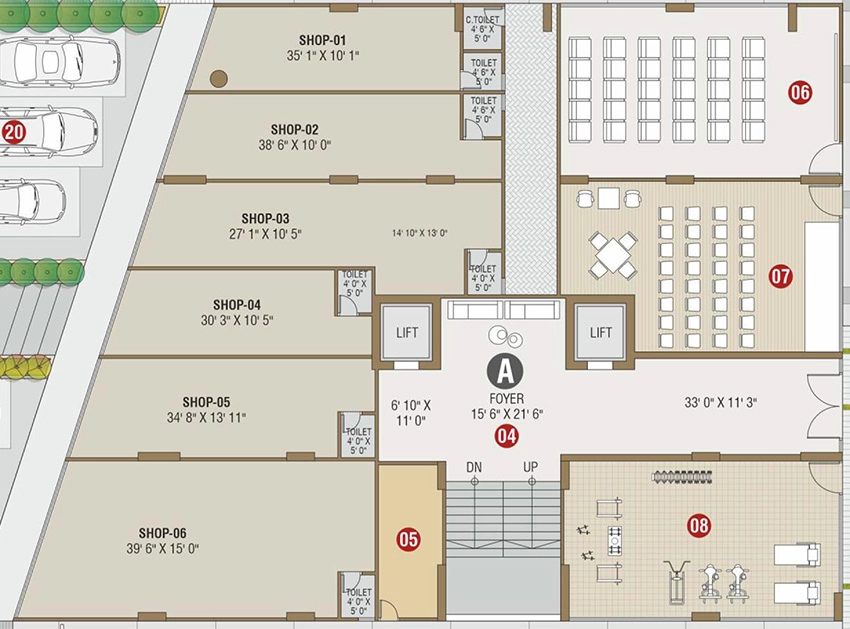 Floor Plan of Commercial Akshar Evara in Chharodi, Ahmedabad - Image 389440