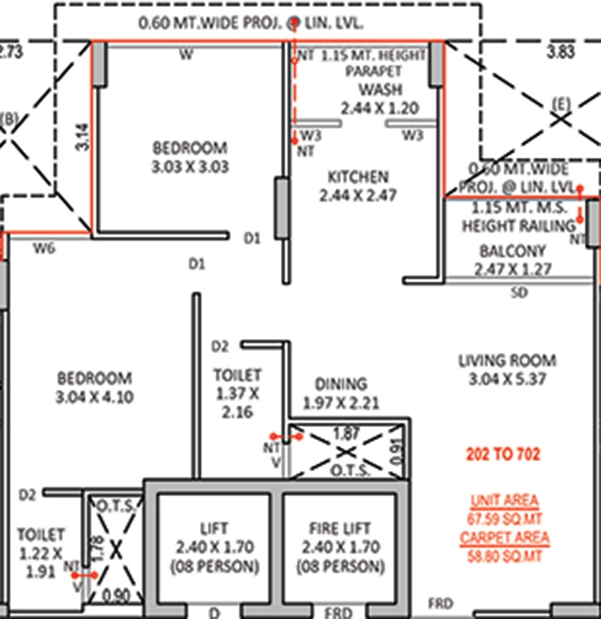 2 BHK Flat in Akshar Solo Sparsh in Bopal, Ahmedabad - Image 912122