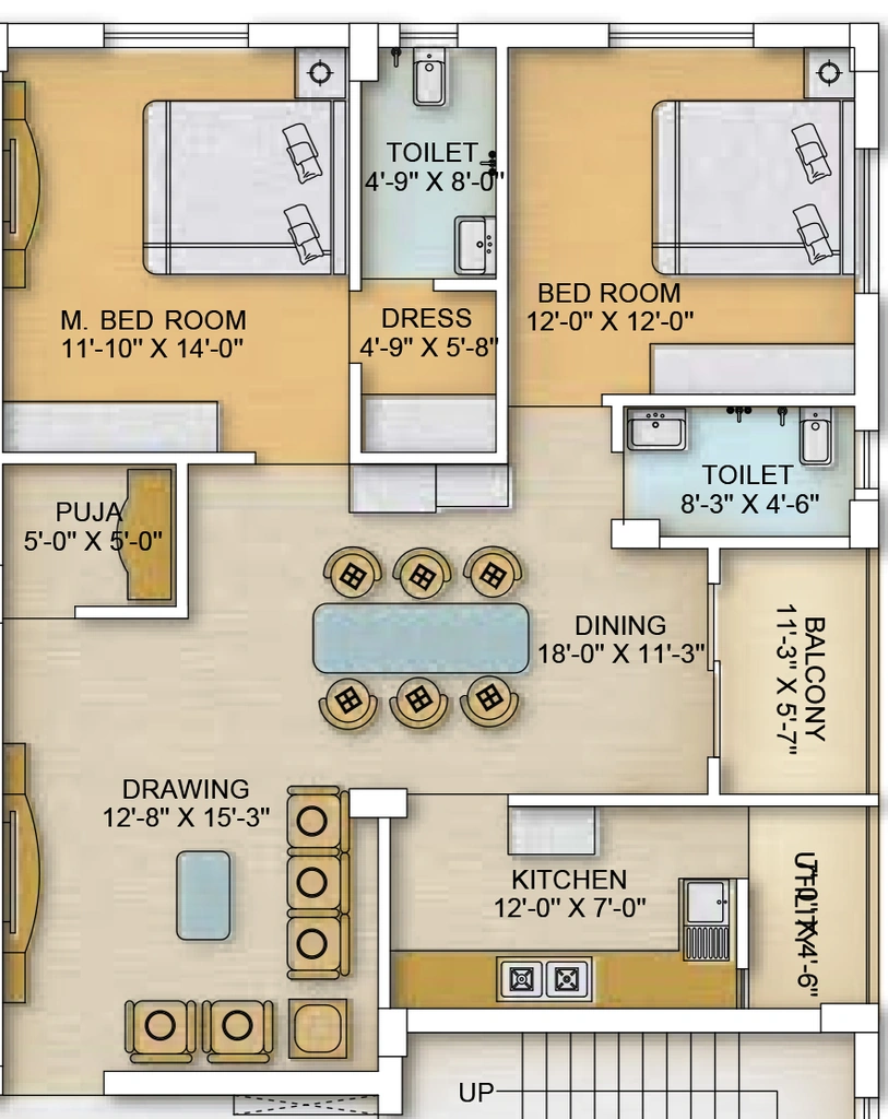 2 BHK Flat in Tathastu Exotica in Patrapada, Bhubaneswar - Image 912257