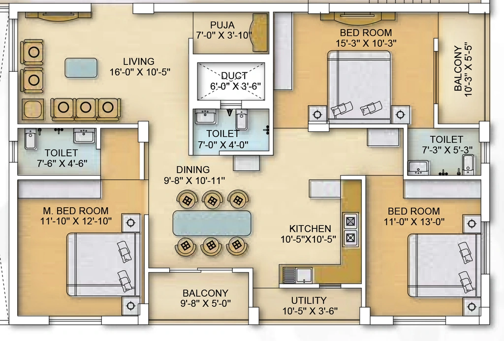 3 BHK Flat in Tathastu Exotica in Patrapada, Bhubaneswar - Image 912259