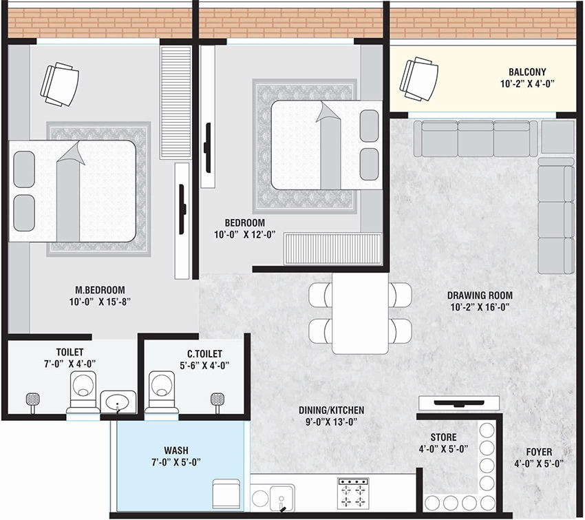 2 BHK Flat in Anjani Shikhar Antilia in Nana Chiloda, Ahmedabad - Image 912135