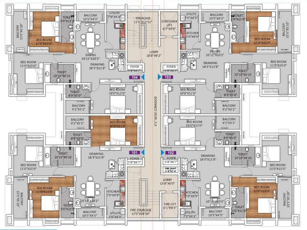 Floor Plan of Trilochan Muralidhara Heights in Patrapada, Bhubaneswar - Image 389890