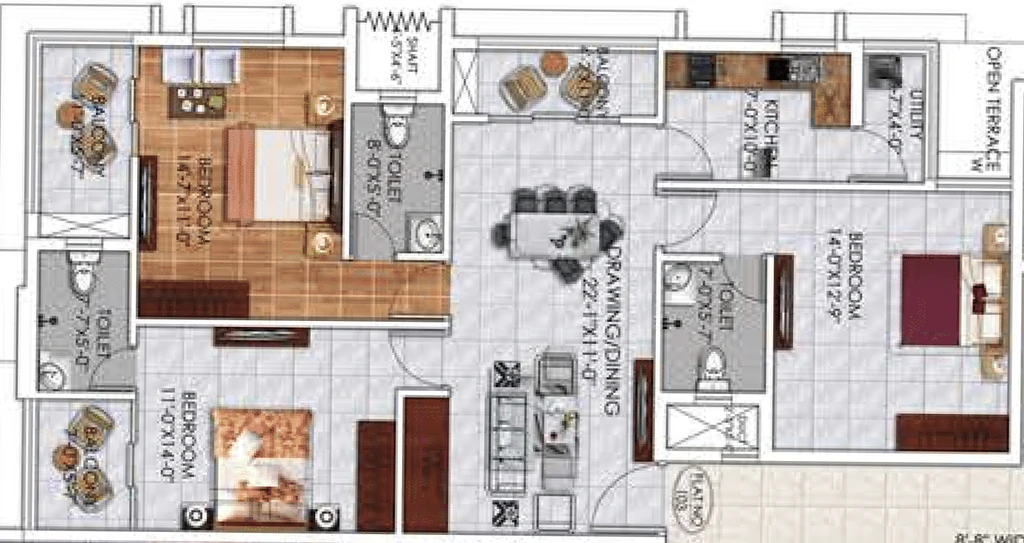 3 BHK Flat in Trilochan Harihar Residency in Patrapada, Bhubaneswar - Image 912263