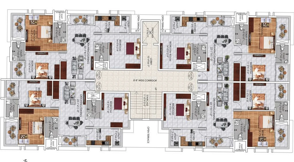 Floor Plan of Trilochan Harihar Residency in Patrapada, Bhubaneswar - Image 389883