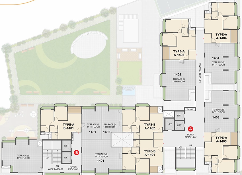 Floor Plan of Arbuda Arbre in Makarba, Ahmedabad - Image 389540