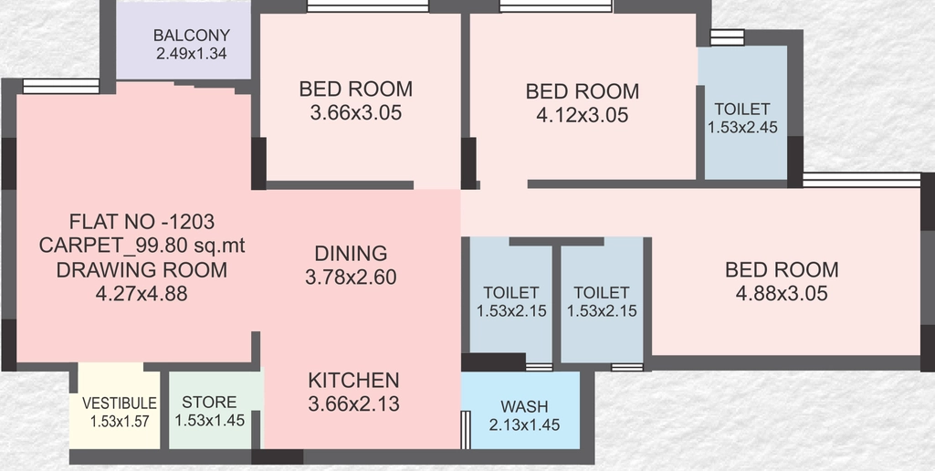 3 BHK Flat in Art Shree Vishnudhara Residency in Navrangpura, Ahmedabad - Image 912147