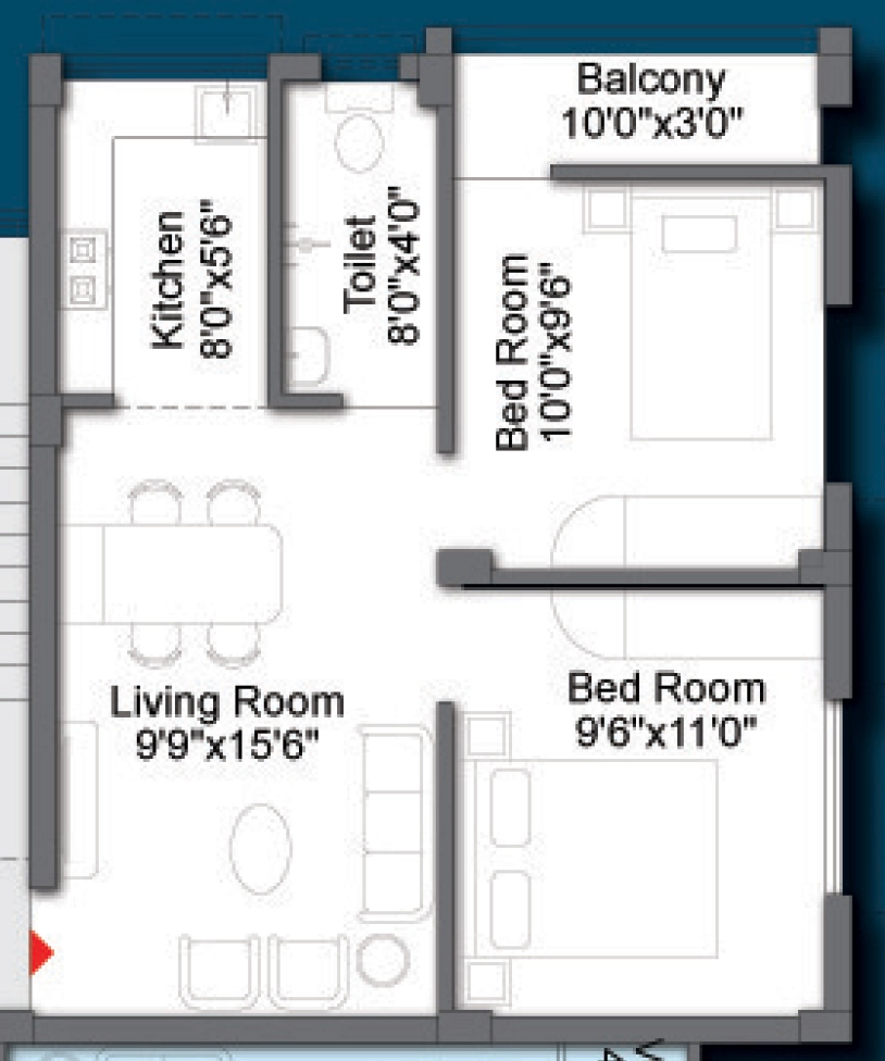 2 BHK Flat in Z Estates Blue Hill in Patrapada, Bhubaneswar - Image 912225